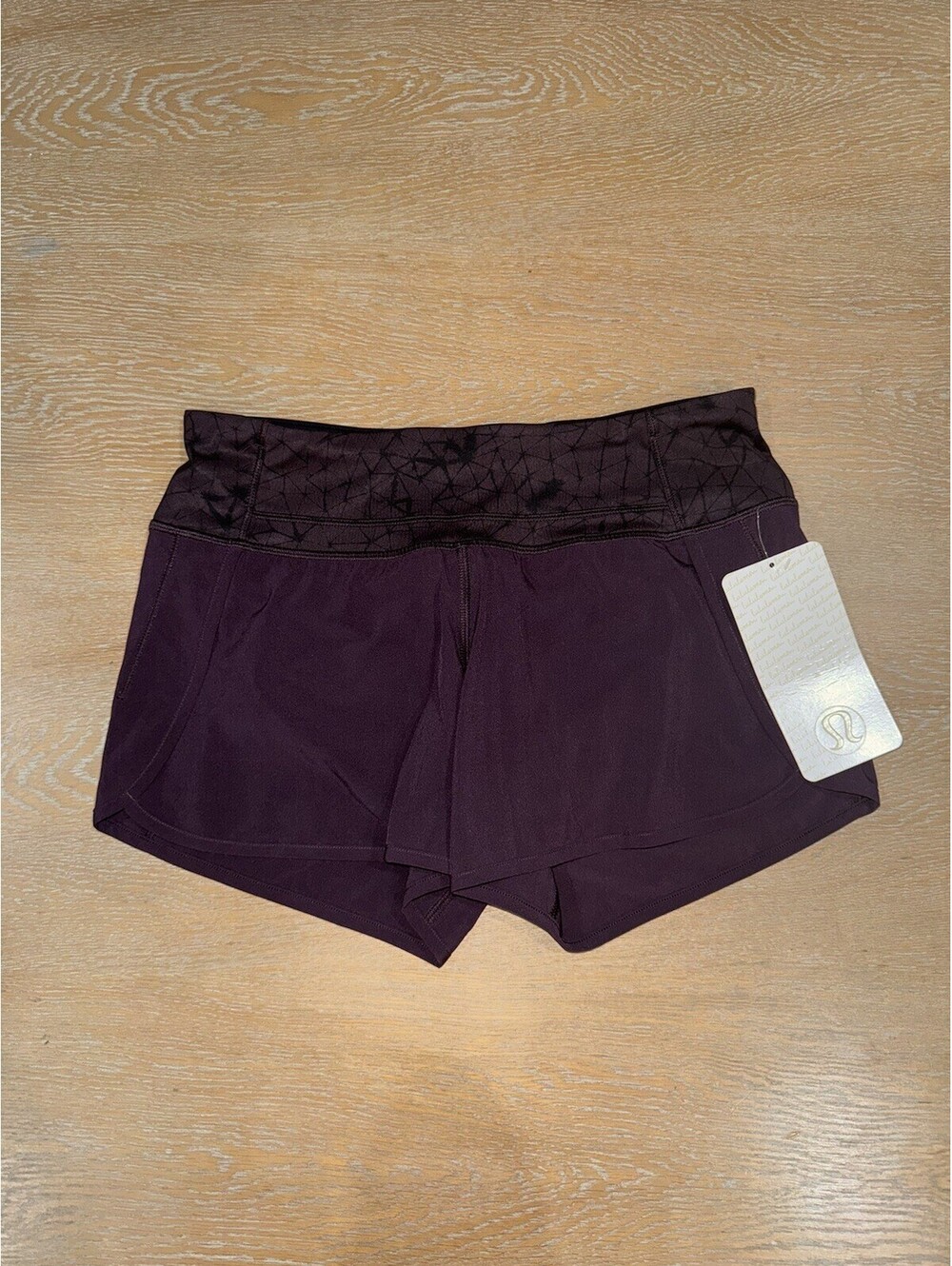 Lululemon Run Times Shorts 4" SIZE 4 Black Cherry/ Star Crushed Black Cherry NWT
